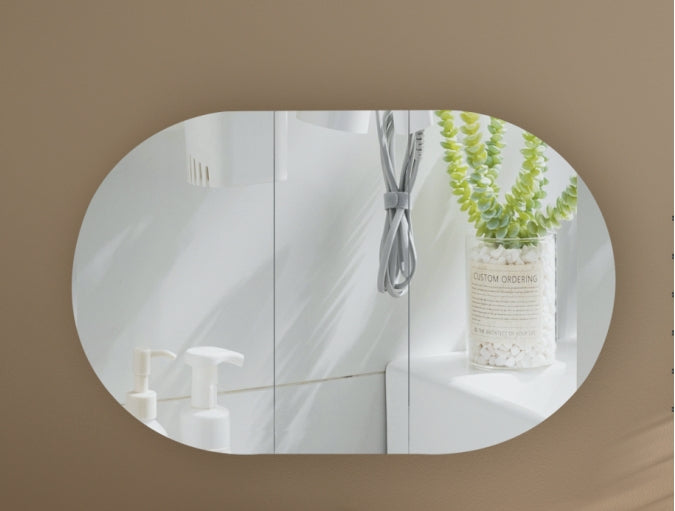 Mystic Oval Shaving Cabinet 1200 x 750mm - Walnut 1