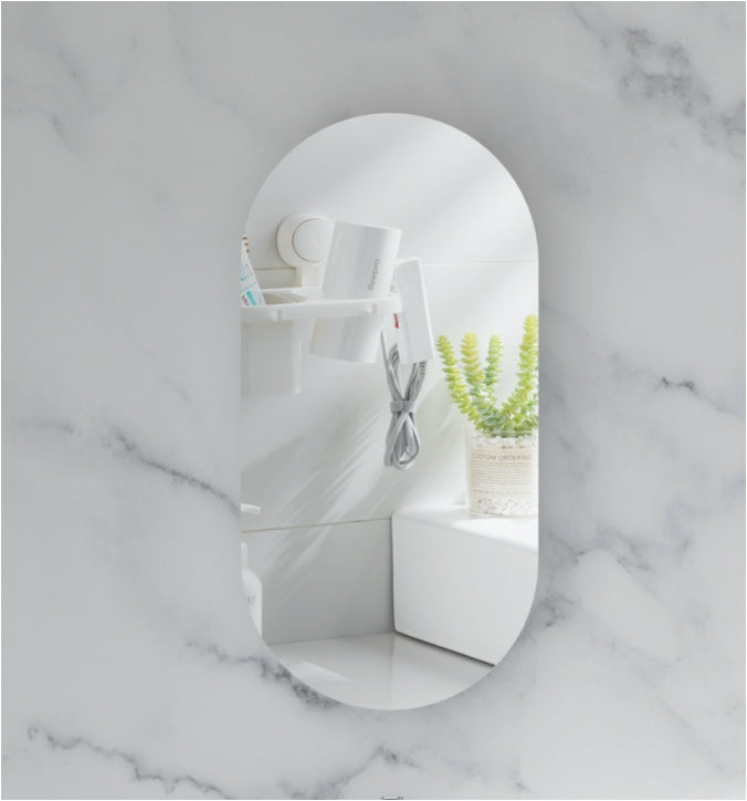 Noble Oval Shaving Cabinet 450 x 900mm - Matte White 1