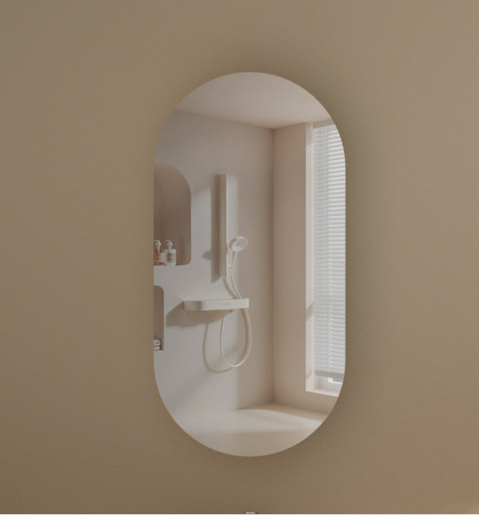 Noble Oval Shaving Cabinet 450 x 900mm - Walnut 1