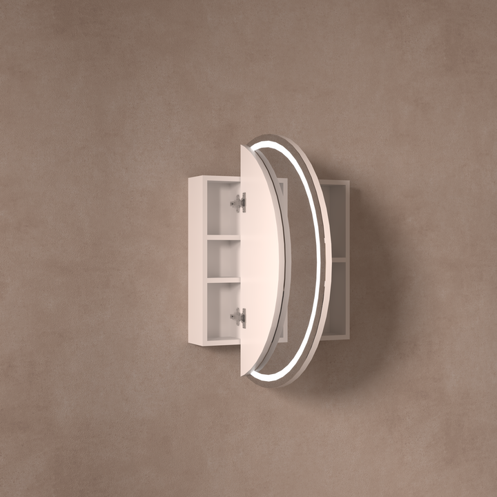Orbit Round LED Shaving Cabinet 800 x 800mm - Matte White 3