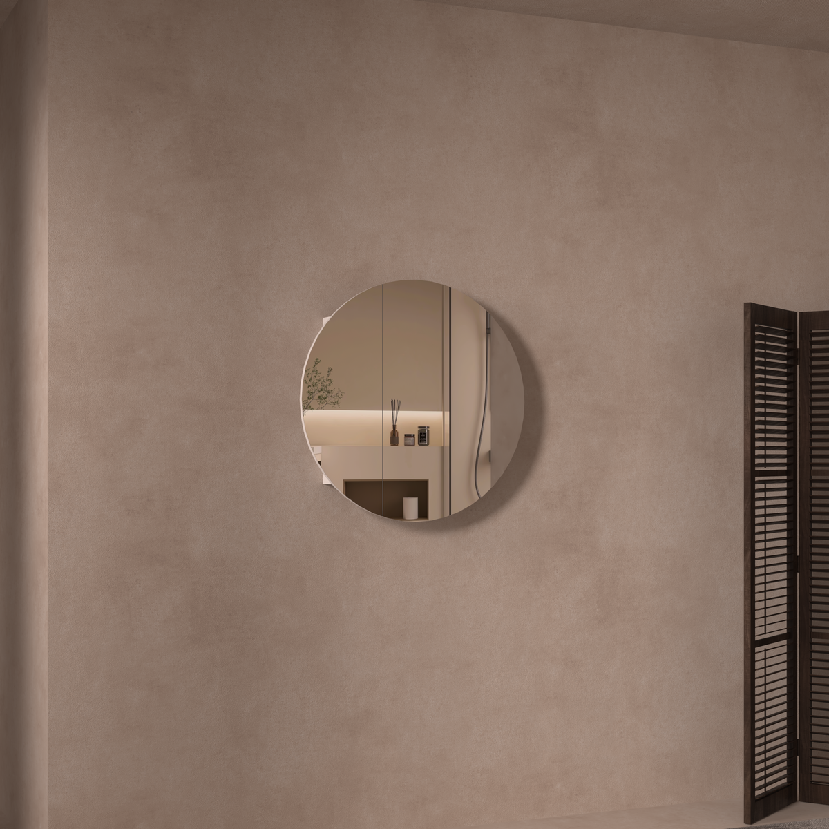 Orbit Round Shaving Cabinet 800 x 800mm - Matte White 1