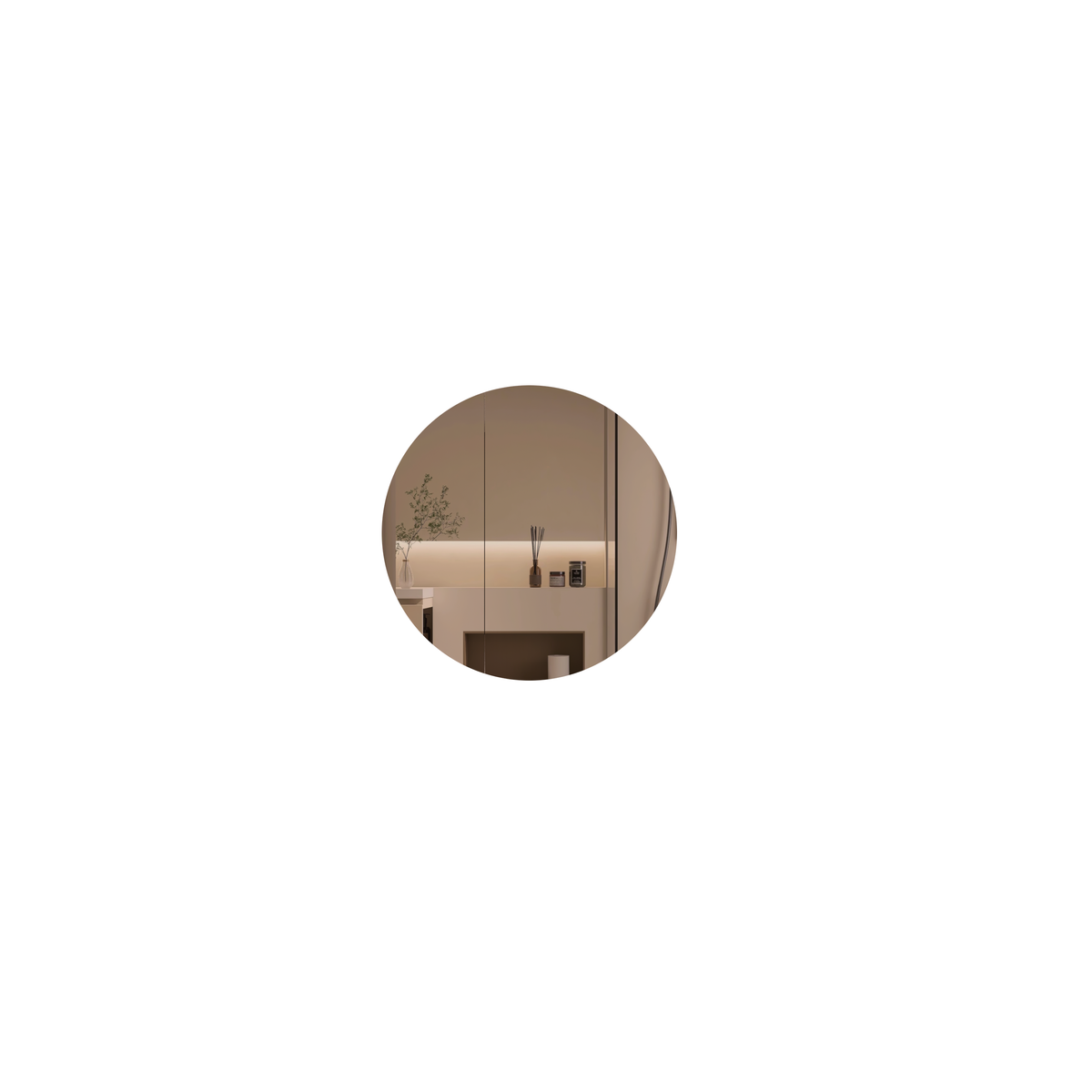 Orbit Round Shaving Cabinet 800 x 800mm - Matte White 3