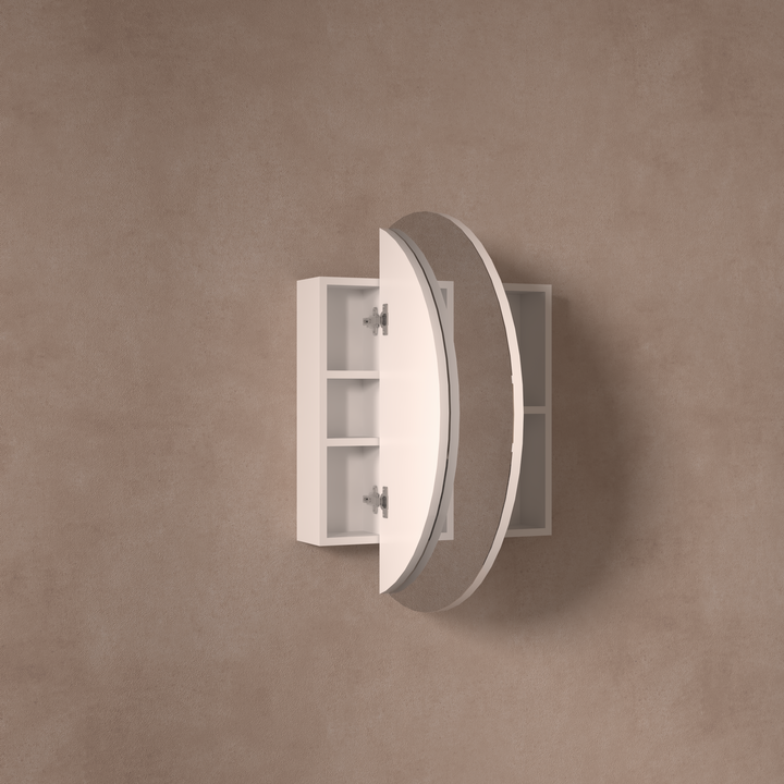 Orbit Round Shaving Cabinet 800 x 800mm - Matte White 4