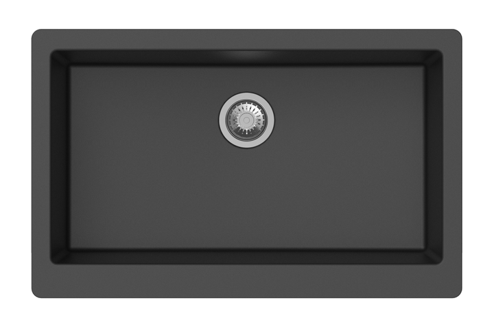 Retro A100 Single Bowl Granite Farmhouse Sink 865 x 540 x 229mm - Deep Black 1