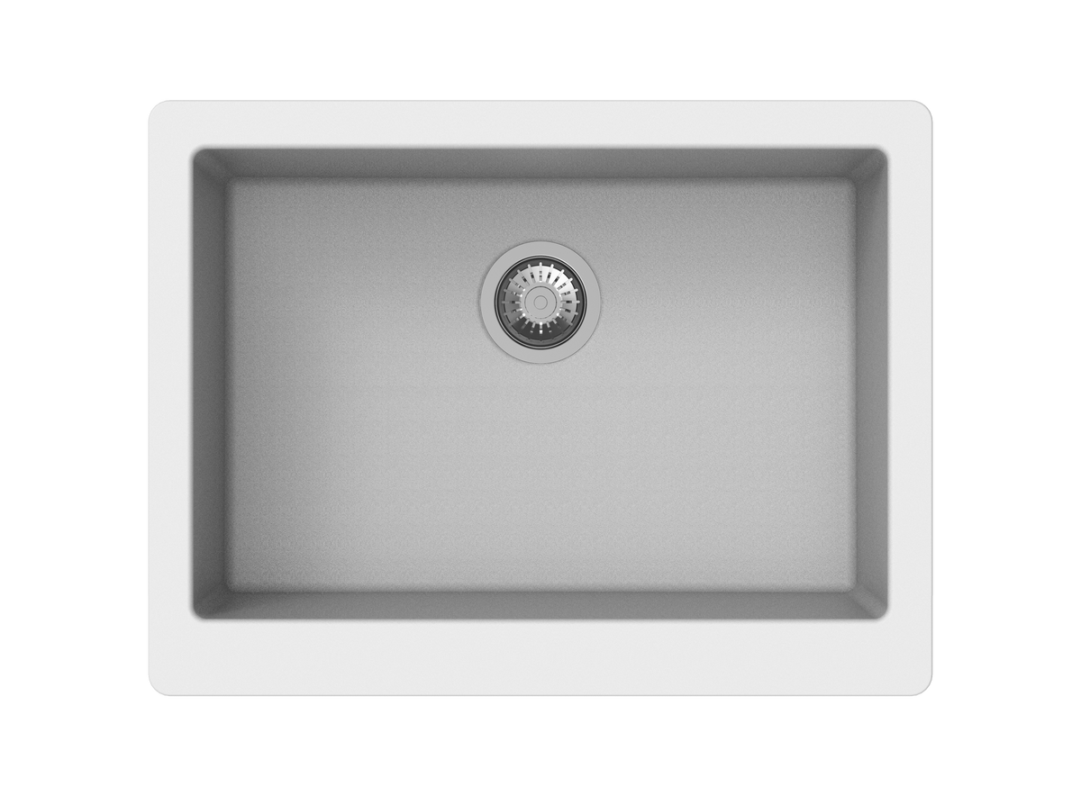 Retro A100 Single Bowl Granite Farmhouse Sink 865 x 540 x 229mm - Snova White 1