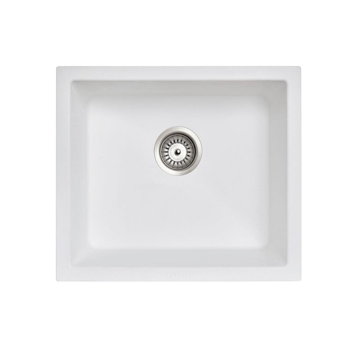 Salsa Single Bowl Granite Sink 533 x 457 x 205mm - Snova White 1