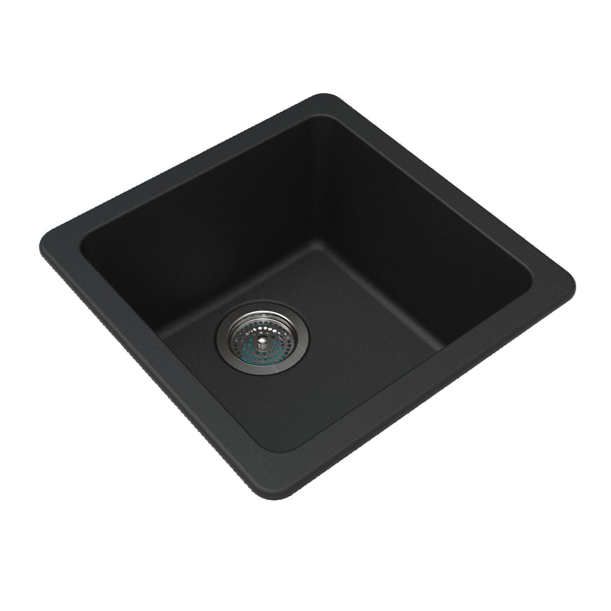 Single Bowl Granite Sink 422 x 422 x 203mm - Deep Black 1