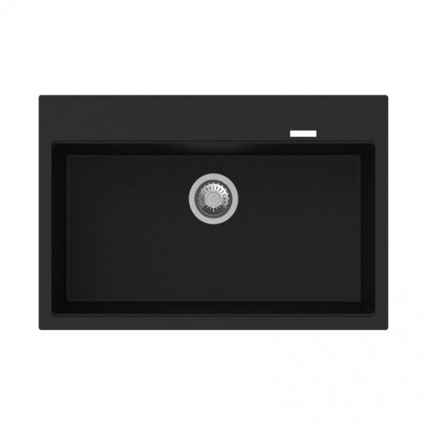 Waltz 780 Single Bowl Granite Sink 780 x 510 x 220mm - Deep Black 1