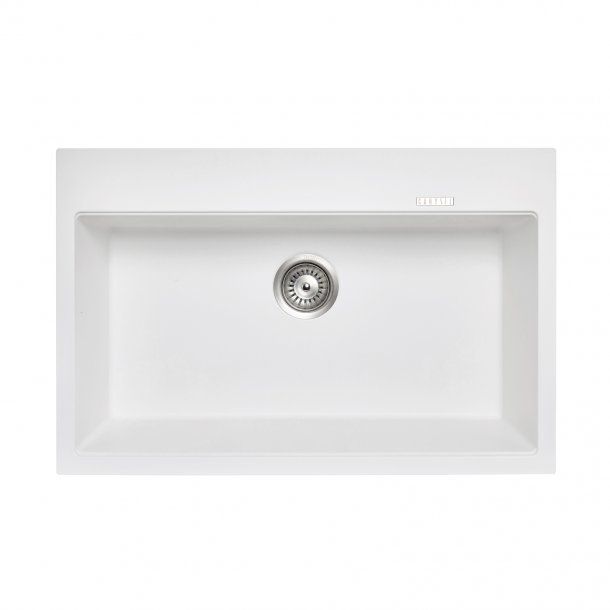 Waltz 780 Single Bowl Granite Sink 780 x 510 x 220mm - Snova White 1