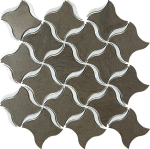 Nebula Fussana+Carrara Nebula Marble Mosaic tile face, 300 x 300 mm