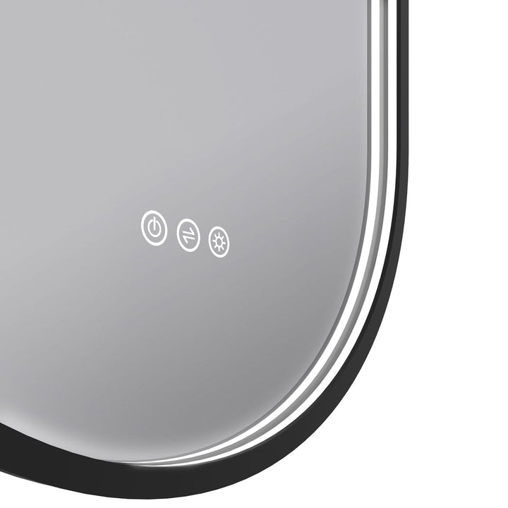 GLODA Kapsel Pill LED Mirror 500 x 1000mm - Matte Black
