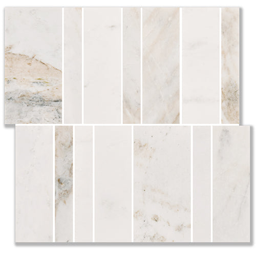 Nova Brick Raw Silk Marble Mosaic tile face, 300 x 300 mm