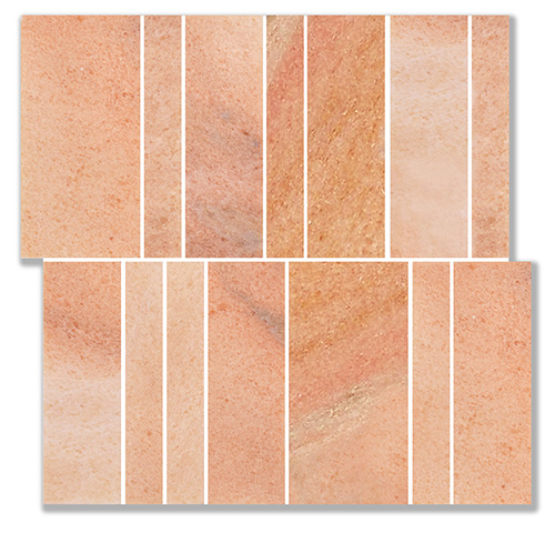 Nova Brick Rosa Marble Mosaic tile face, 300 x 300 mm