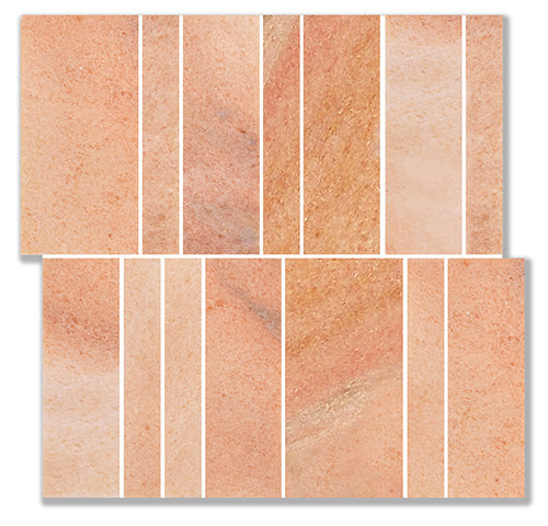 Nova Brick Rosa Marble Mosaic tile face, 300 x 300 mm
