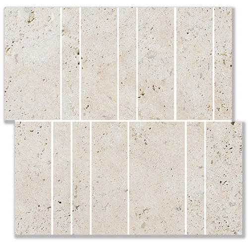 Nova Brick Travertine Classico Travertine Mosaic tile face, 300 x 300 mm