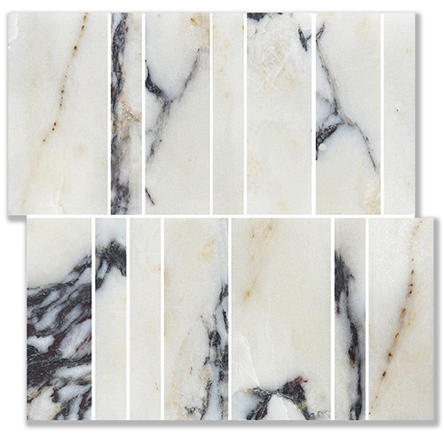 Nova Brick Viola Marble Mosaic tile face, 300 x 300 mm