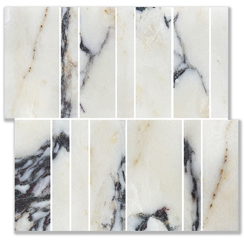 Nova Brick Viola Marble Mosaic tile face, 300 x 300 mm