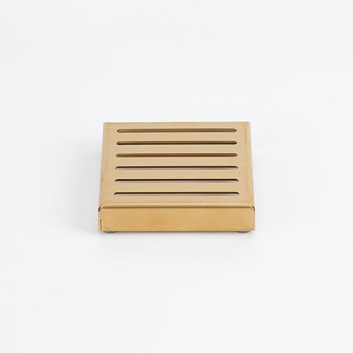 Square Slotted Floor Grate 100 x 100mm - Brushed Gold