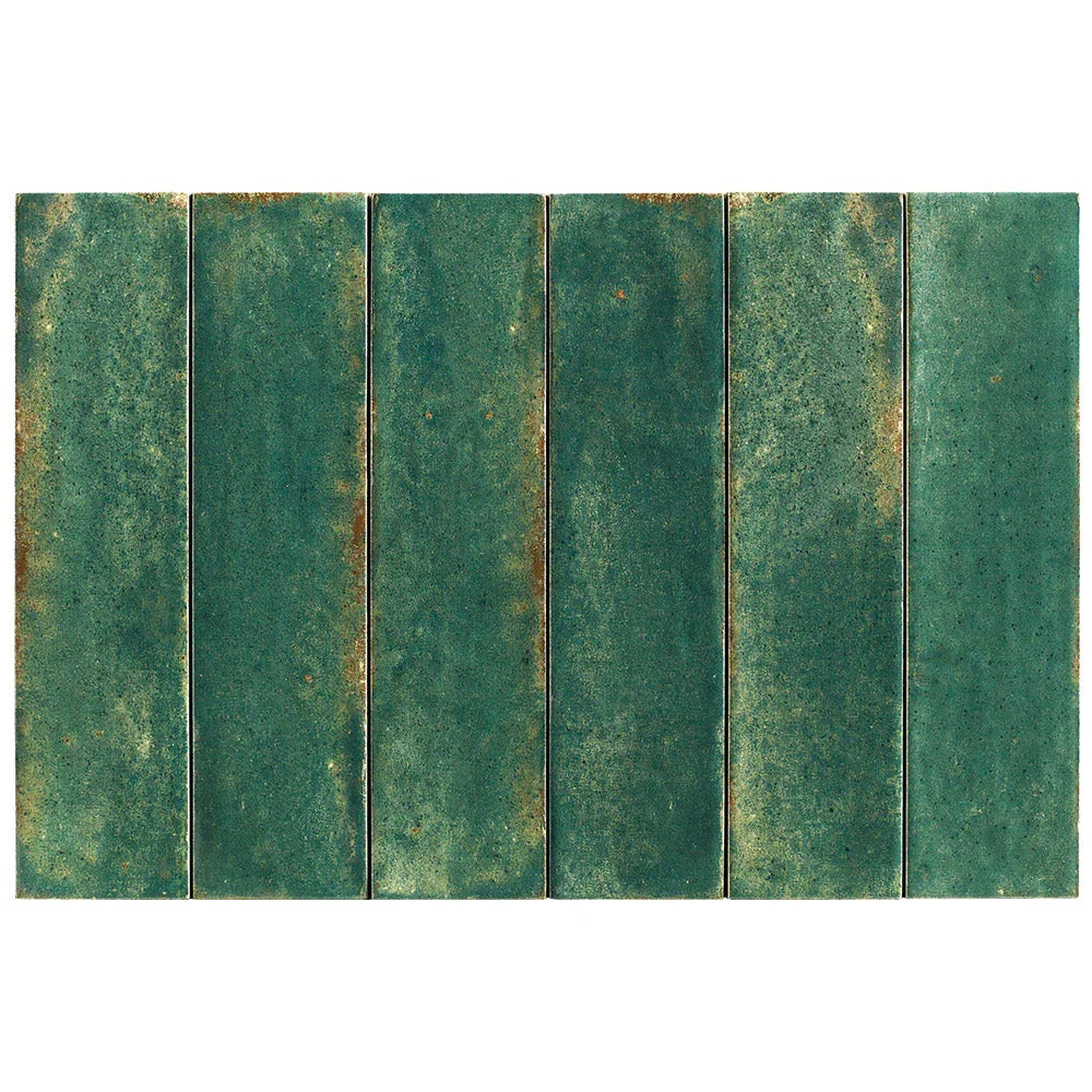 Otway Dark Green Porcelain Tile tile face