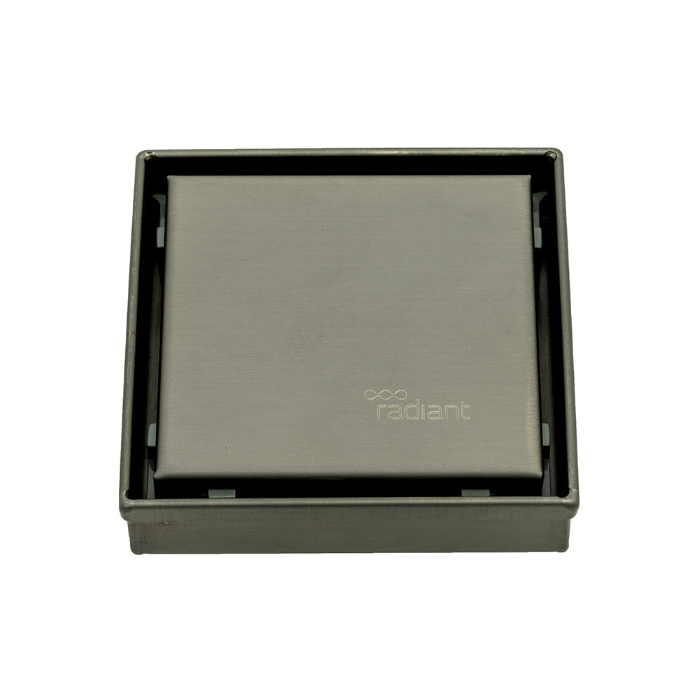 Square Tile Insert Floor Grate - Gun Metal Grey