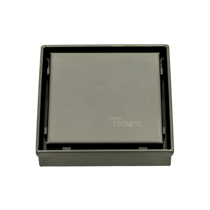 Square Tile Insert Floor Grate - Gun Metal Grey
