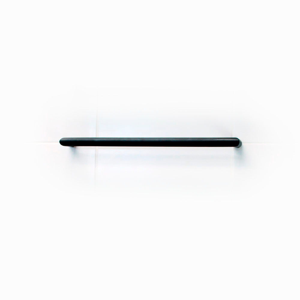 Radiant Single Round Bar Towel Rail - nh-blk-sbrtr-650