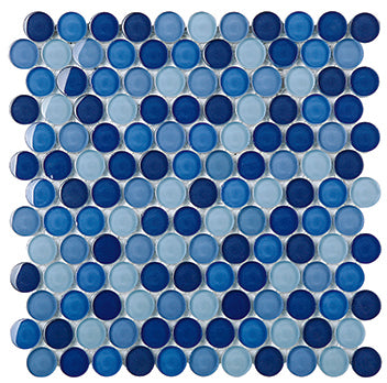 Round 25 ESM05 Glass Mosaic – 290 x 290 mm, tile face