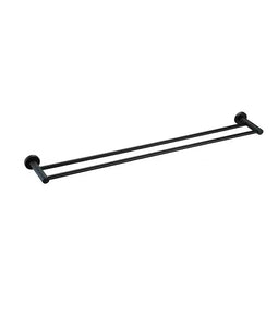 Round Double Towel Rail 600mm - Matte Black Meir