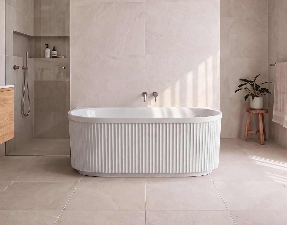 Bronte 1500 Back-to-Wall Gloss White Bath - ADP image 3