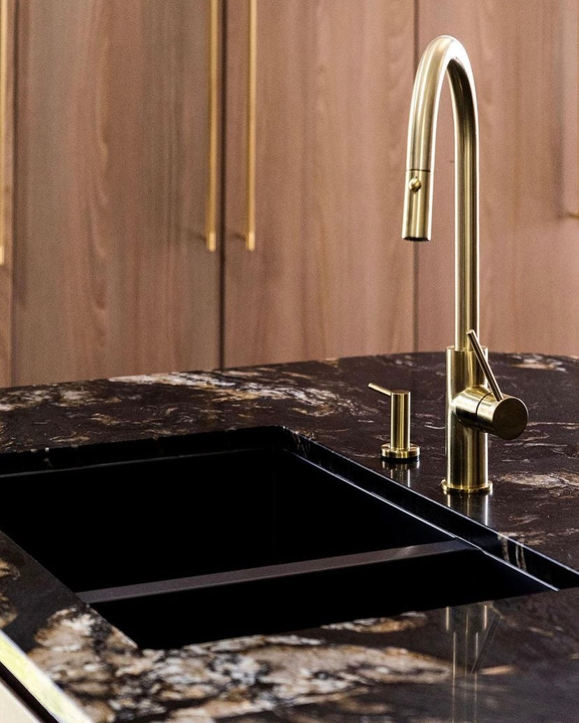 Round Soap Dispenser - PVD Tiger Bronze