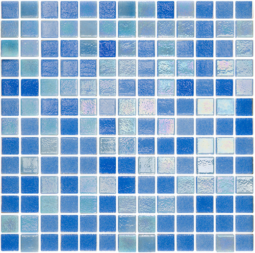 Shimmer Azul Glass Mosaic tile face, 334 x 334 mm
