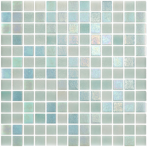Shimmer Mint Glass Mosaic tile face, 334 x 334 mm