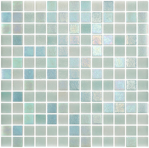 Shimmer Mint Glass Mosaic tile face, 334 x 334 mm