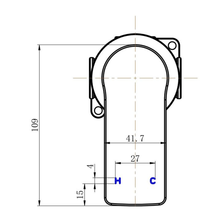Nova Shower Mixer TRIM KIT - Elenni specification drawing