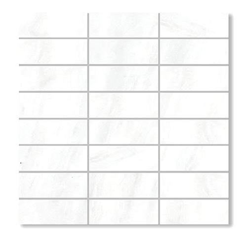 Stack Bond Pearl White Marble Mosaic tile face, 300 x 296 mm