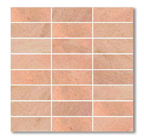 Stack Bond Rosa Marble Mosaic tile face, 300 x 296 mm
