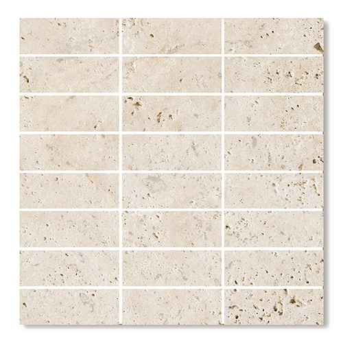 Stack Bond Travertine Classico Travertine Mosaic tile face, 300 x 296 mm