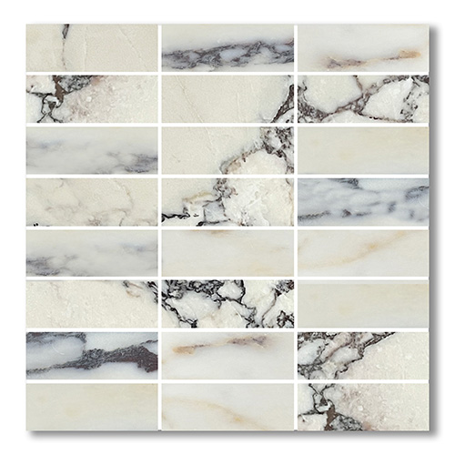 Stack Bond Viola Marble Mosaic tile face, 300 x 296 mm