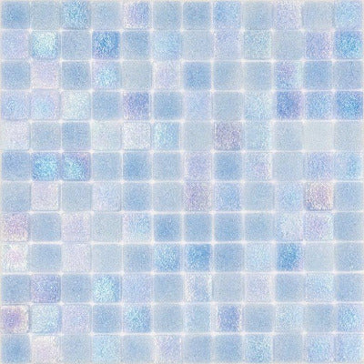 Stellar Sky Blue Glass Mosaic tile face, 300 x 300 mm