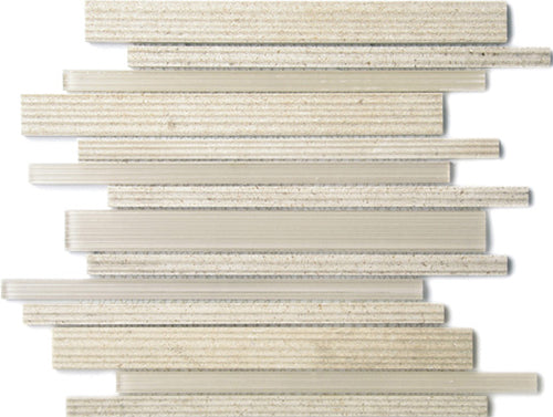 Stream Link Crema Luminous Natural Stone Mosaic tile face, 300 x 300 mm
