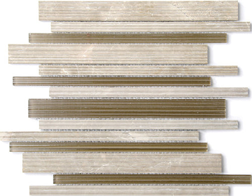 Stream Link Emperador Light Natural Stone Mosaic tile face, 300 x 300 mm