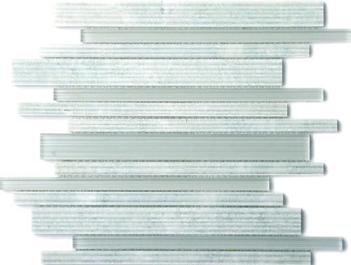 Stream Link Green Opal Natural Stone Mosaic tile face, 300 x 300 mm