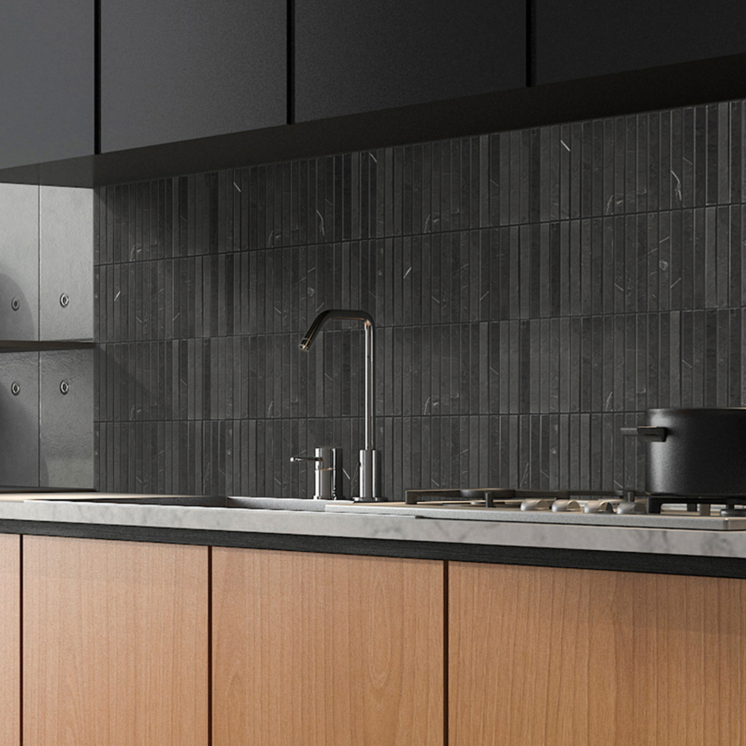 Strip Mosaics marble installed