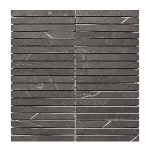 Strip Pietra Grey Marble Mosaic tile face, 305 x 305 mm