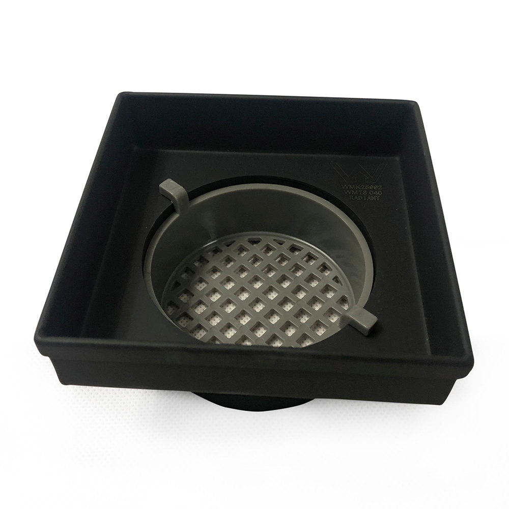 Square Tile Insert Floor Grate - Matte Black