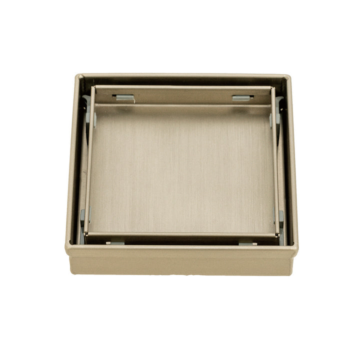 Square Tile Insert Floor Grate - Warm Brushed Nickel