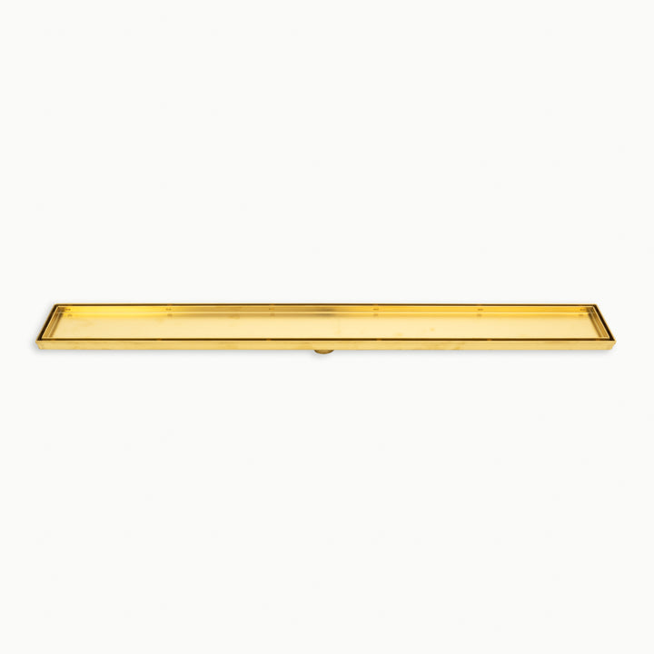 Linear Tile Insert Floor Grate - Brushed Gold