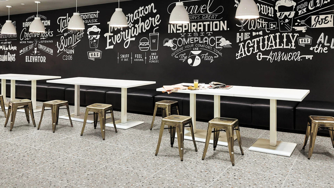 Terrazzo Stone Earth Porcelain Tile installed