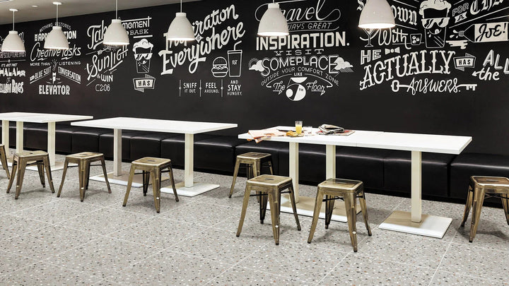 Terrazzo Stone Earth Porcelain Tile installed
