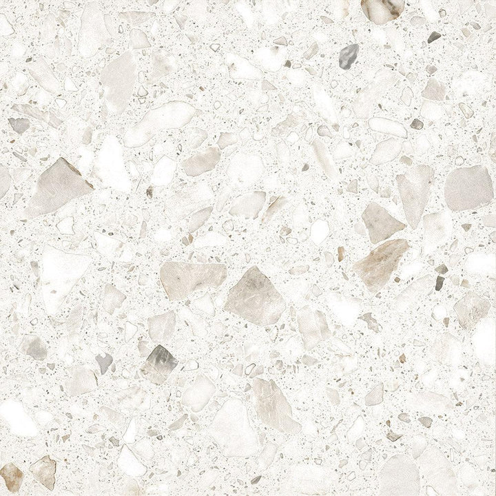 Terrazzo Stone Marshmallow Porcelain Tile tile face